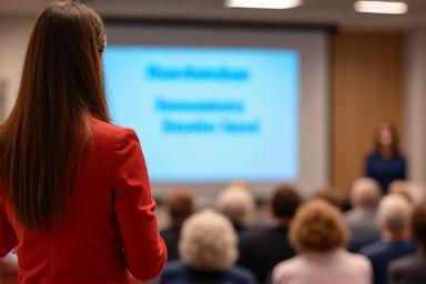 A speaker presenting to an audience.